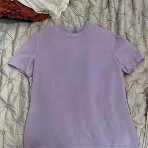Saint John collection, short sleeve, sweater, lavender, medium